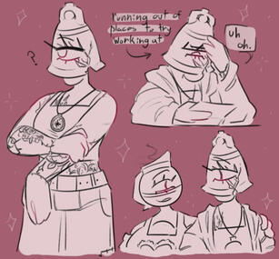 3 bust, 1 halfbody sketch